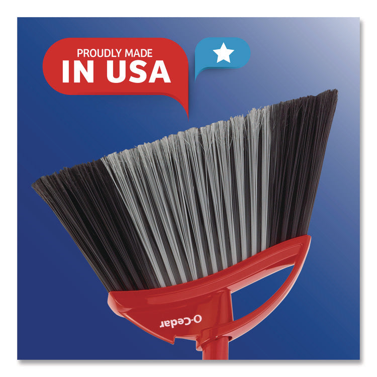 PowerCorner Pet Pro Broom and Step-On Dust Pan, 48" Handle, Red/Black/Gray