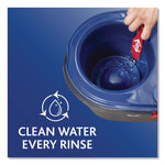 EZWring RinseClean Spin Mop System, Blue/White Microfiber Head, Up to 51" Adjustable Red/Gray Handle