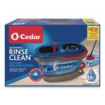EZWring RinseClean Spin Mop System, Blue/White Microfiber Head, Up to 51" Adjustable Red/Gray Handle