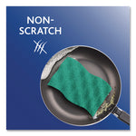 Scrunge Non-Scratch Scrub Sponge, 2.63" x 4.25", 1" Thick, Green/Blue, 2/Pack