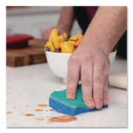 Scrunge Non-Scratch Scrub Sponge, 2.63" x 4.25", 1" Thick, Green/Blue, 2/Pack