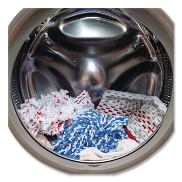 EZWring Deep Clean Refill, Patented Microfiber, Custom Size for EZ Wring Mop Systems, Red/White, 4/Carton