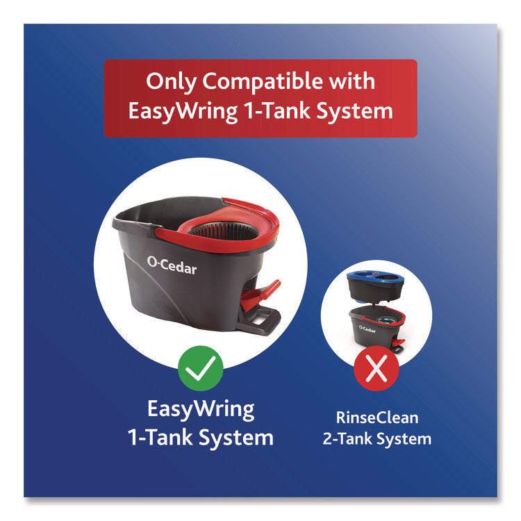EZWring Deep Clean Refill, Microfiber, Custom size for EZ Wring Mop System, Red/White