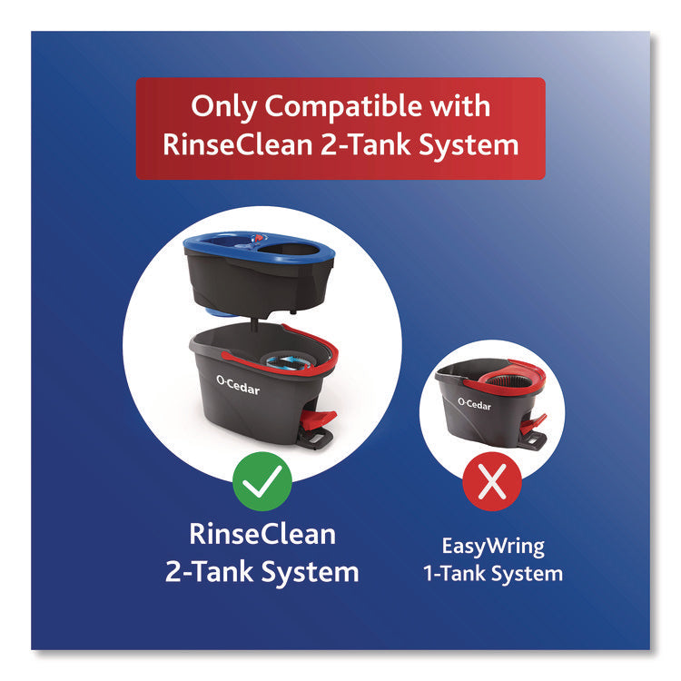 Rinse Clean Refill, Microfiber, Custom Size for Rinse Clean Mop System, Blue/White, 2/Pack, 6 Packs/Carton