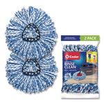 Rinse Clean Refill, Microfiber, Custom Size for Rinse Clean Mop System, Blue/White, 2/Pack, 6 Packs/Carton