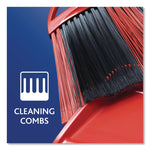 One Sweep Broom with Dustpan, 53.88" Handle, Red/Black/Gray