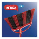 One Sweep Broom with Dustpan, 53.88" Handle, Red/Black/Gray