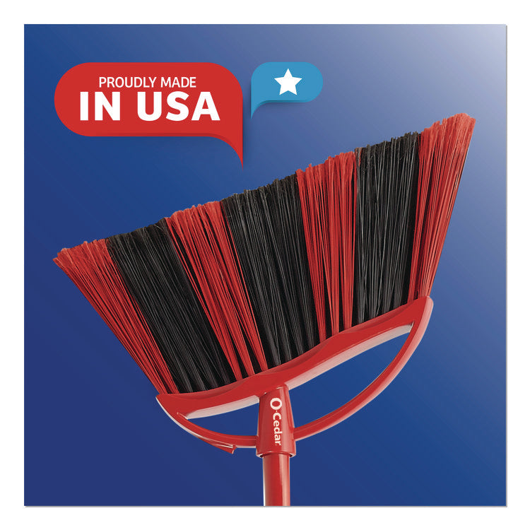 One Sweep Broom with Dustpan, 53.88" Handle, Red/Black/Gray