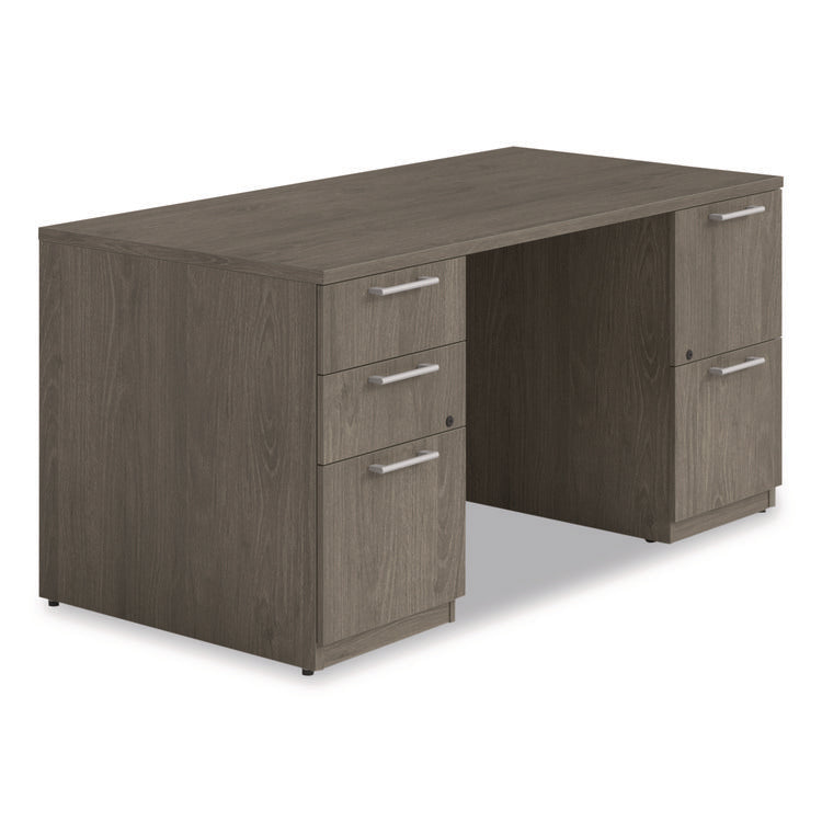 Alera Seville Series Double Pedestal Desk, 60" x 30" x 29", Walnut