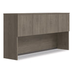 Alera Seville Hutch with Doors, 4 Compartments, 72w x 16d x 36h, Walnut