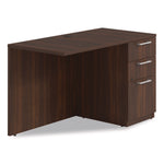 Alera Seville Series Desk Return with Pedestal, Right, 48" x 24" x 29", Mahogany