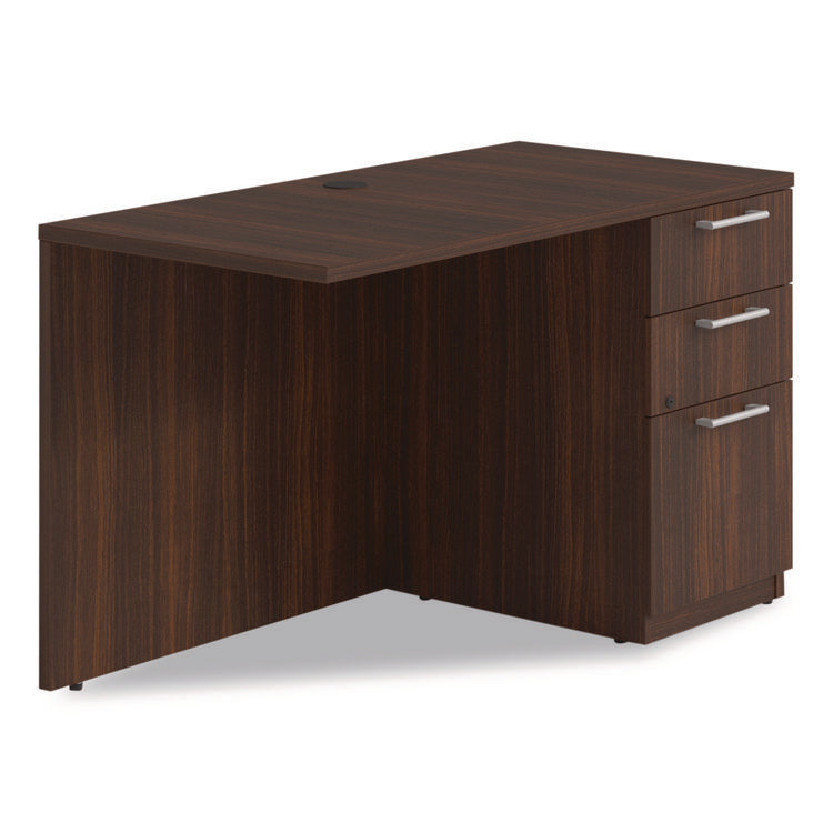 Alera Seville Series Desk Return with Pedestal, Right, 48" x 24" x 29", Mahogany