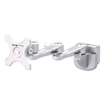 Dual-Extension Monitor Mount for Slat Wall System for 32" TVs, 4.9w x 4.7d x 20.5h, Silver, Supports 22 lb