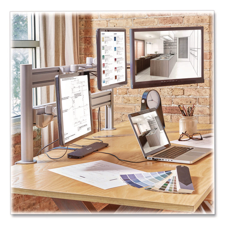 Monitor Mount for Slat Wall System for 32" TVs, 4.9w x 5.1d x 7.5h, Silver, Supports 22 lb