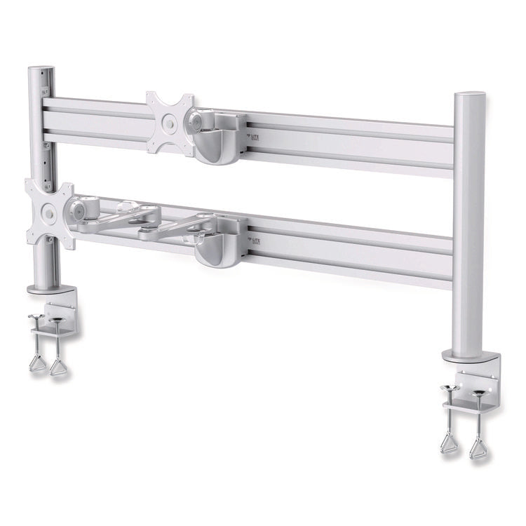 Slat Rail with Posts for Slat Wall System for 32" TVs, 8.1w x 5.7d x 5.51h, Silver, Supports 33 lb