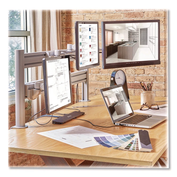 Slat Rail with Posts for Slat Wall System for 32" TVs, 8.1w x 5.7d x 5.51h, Silver, Supports 33 lb