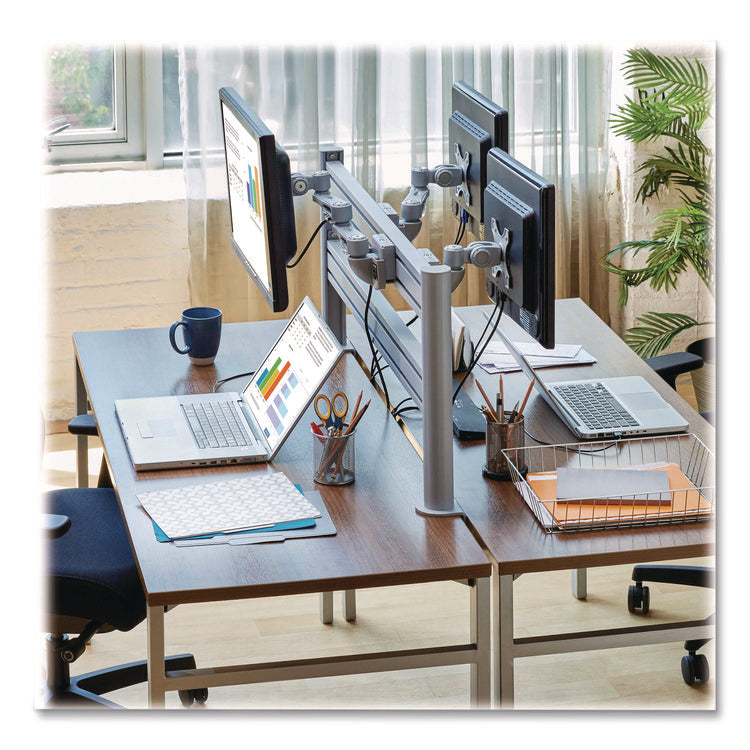 Slat Rail for Slat Wall System for 32" TVs, 3.39w x 1.8d x 41h, Silver, Supports 33 lb