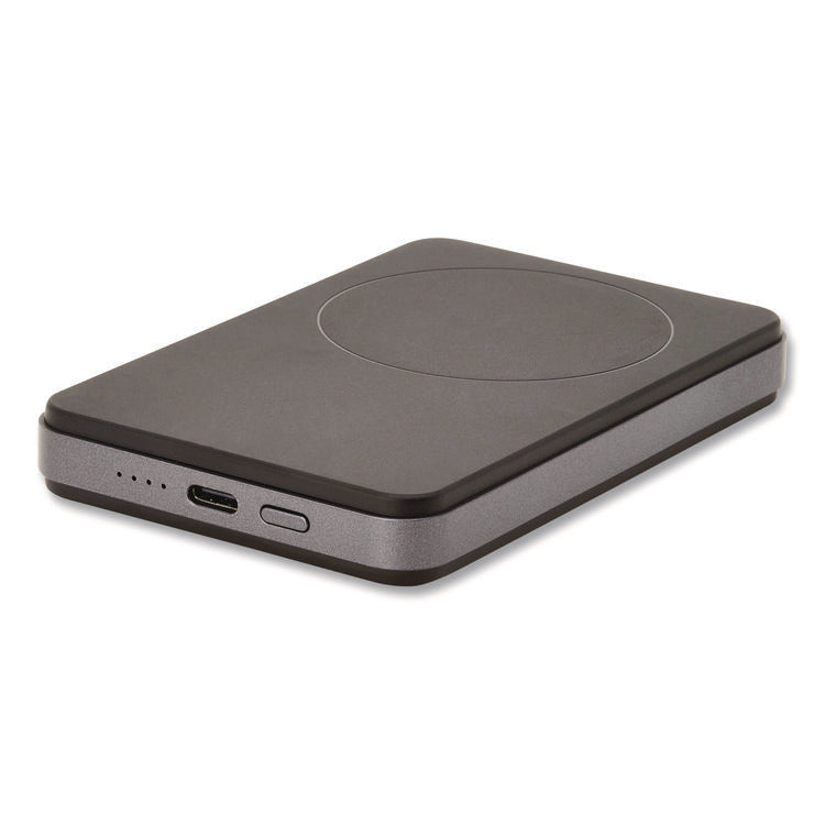 Portable Wireless Magnetic Charging Power Bank, USB C, Black