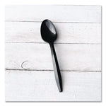 Mediumweight Polypropylene Cutlery, Spoon, Plastic, Black, 1,000/Carton