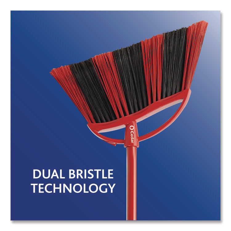 One Sweep LG Broom with Dustpan, 57" Handle, Red/Black/Gray
