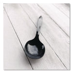 Heavyweight Polypropylene Cutlery, Soup Spoon, Plastic, Black, 1,000/Carton