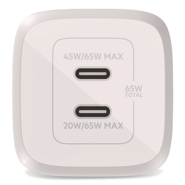 BOOST CHARGE Pro Dual USB-C GaN Wall Charger with PPS, White