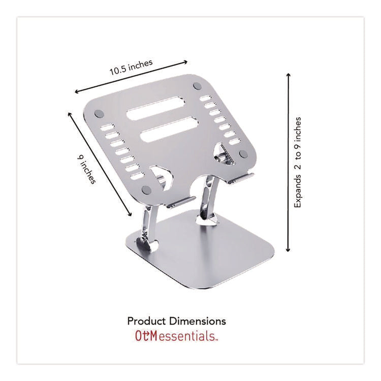 Adjustable Laptop Riser Stand, 10.62" x 9" x 1.5" to 5", Silver