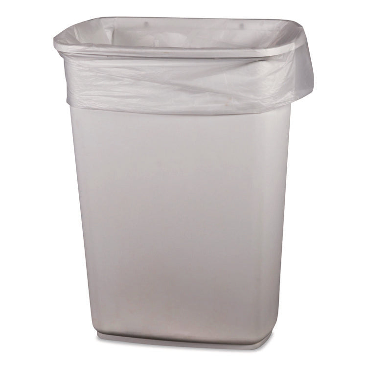 High-Density Waste Can Liners, 10 gal, 8 mic, 24 x 24, Natural, 1,000/Carton