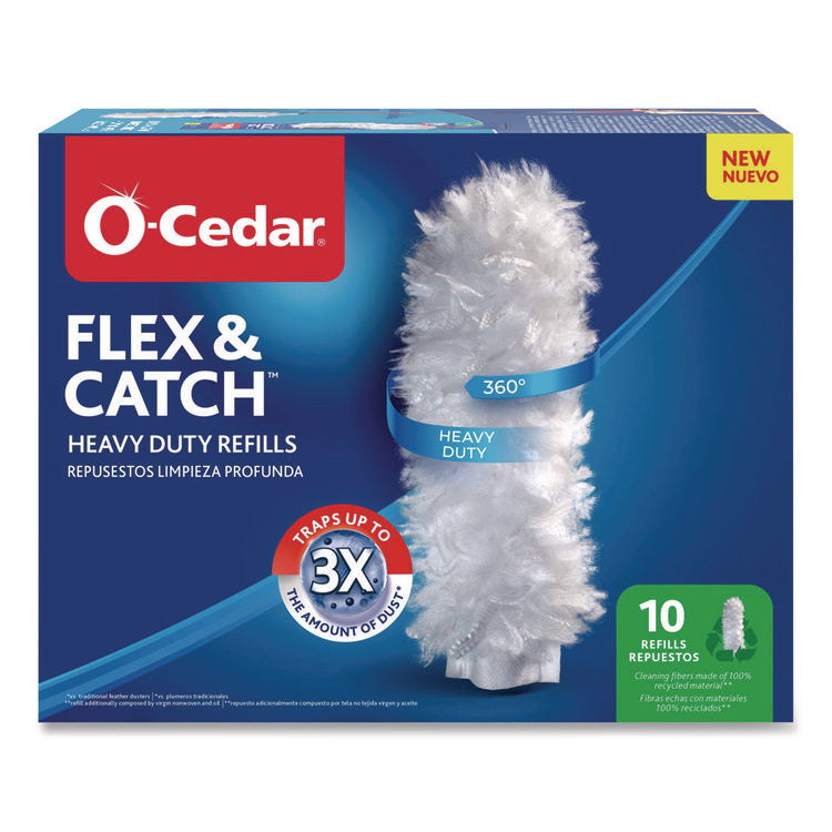 Flex and Catch Duster Heavy-Duty Refills, Polyester, White, 10/Pack