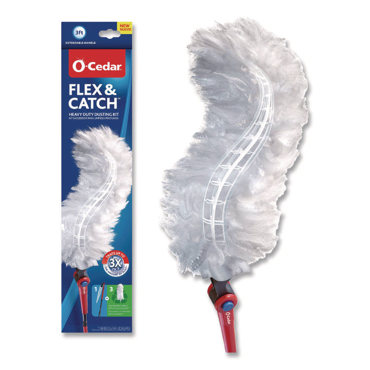 Flex and Catch Heavy-Duty Dusting Kit, 1 Duster Wand and 3 Refills