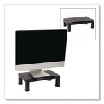Adjustable Rectangular Monitor Stand, 14.5" x 10.5" x 2.5" to 5.25", Black, Supports 50 lb, 2/Pack