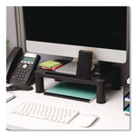 Adjustable Rectangular Monitor Stand, 14.5" x 10.5" x 2.5" to 5.25", Black, Supports 50 lb, 2/Pack