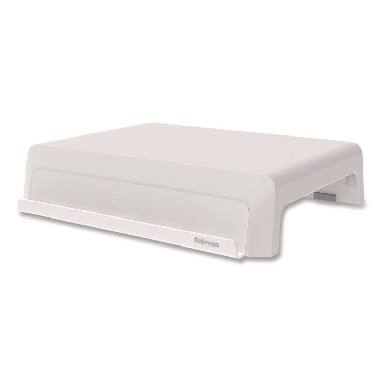 Breyta Monitor Stand, 13.94" x 11.97" x 3.23" to 5.9", White, Supports 33 lb