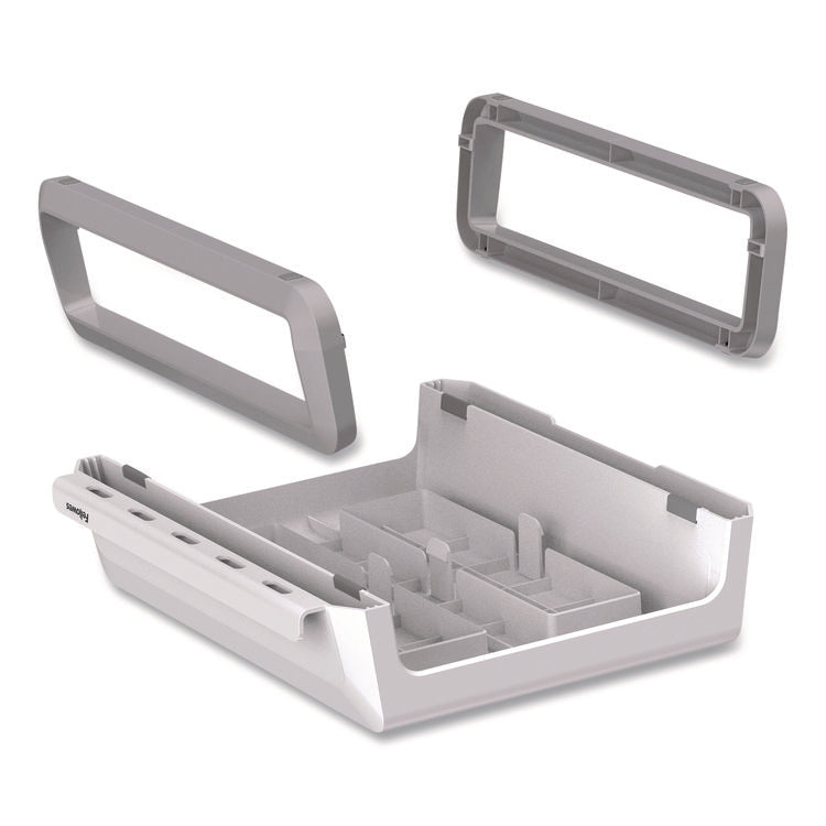 Breyta Monitor Stand, 13.94" x 11.97" x 3.23" to 5.9", White, Supports 33 lb