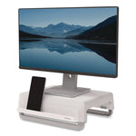 Breyta Monitor Stand, 13.94" x 11.97" x 3.23" to 5.9", White, Supports 33 lb