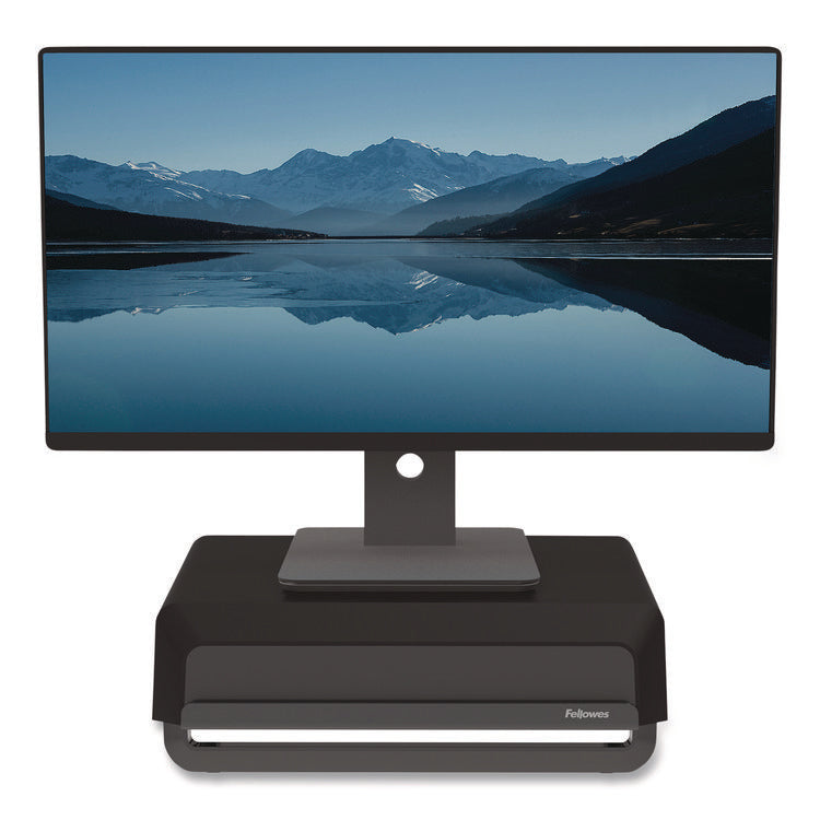 Breyta Monitor Stand, 13.94" x 11.97" x 3.23" to 5.9", Black, Supports 33 lb