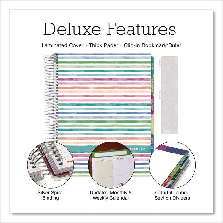 Deluxe Teacher's Academic Planner, Weekly/Monthly, Seven Class Period per Two-Page Spread, 11 x 8.5, Multicolor Rainbow Cover