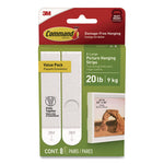 Picture Hanging Strips, X-Large, Removable, Holds up to 20 lbs per 4 Pairs, 8 Pairs/Pack