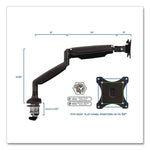 Single Monitor Gas-Spring Mounting Arm, For 13" to 32" Monitors, 360 Degree Rotation, +/-45 Degree Tilt, Black, Supports 20lb
