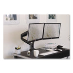 Dual Monitor Gas-Spring Mounting Arm, For 13" to 32" Monitors, 360 Degree Rotation, +/-45 Degree Tilt, Black, Supports 20 lb