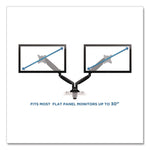 Dual Monitor Gas-Spring Mounting Arm, For 13" to 32" Monitors, 360 Degree Rotation, +/-45 Degree Tilt, Black, Supports 20 lb
