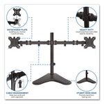 Dual Monitor Desk Stand, For 19" to 32" Monitors, 36.4" x 11" x 18.3", Black, Supports 17.6 lb