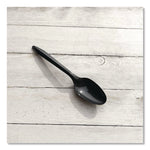 Mediumweight Polypropylene Cutlery, Spoon, Plastic, Black, 1,000/Carton