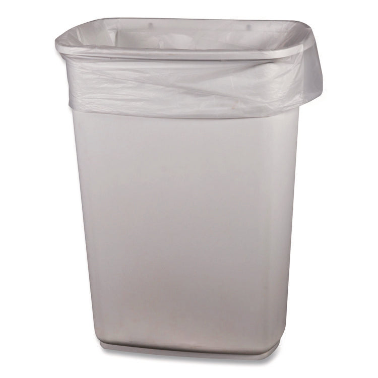 Linear Low-Density Can Liners, 16 gal, 0.5 mil, 24" x 32", Clear, 500/Carton