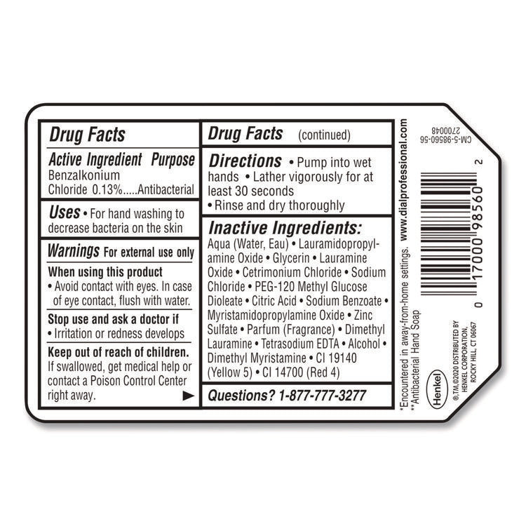 Antibacterial Gold Liquid Hand Soap Refill for Versa Dispenser, Floral Scent, 15 oz, 6/Carton