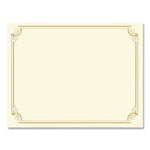 Golden Scroll Frame Foil Certificate, 11 x 8.5, Beige with Gold Scroll Border, 12/Pack