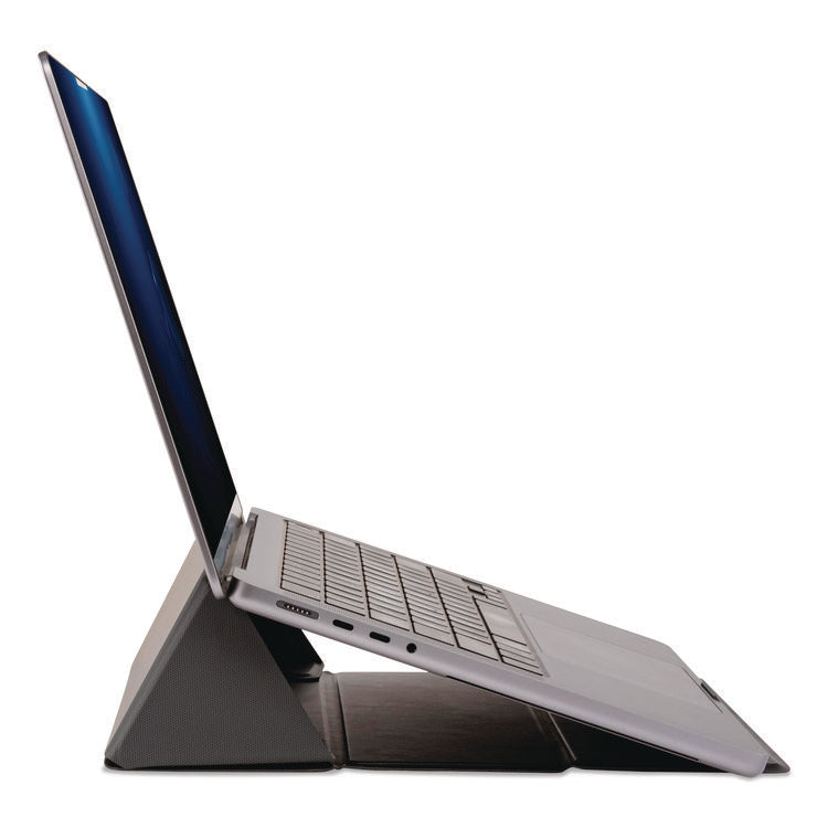 Foldio Laptop and Tablet Stand, +30 Tilt, 9.5" x 14.5" x 3", Black, Supports 7 lb