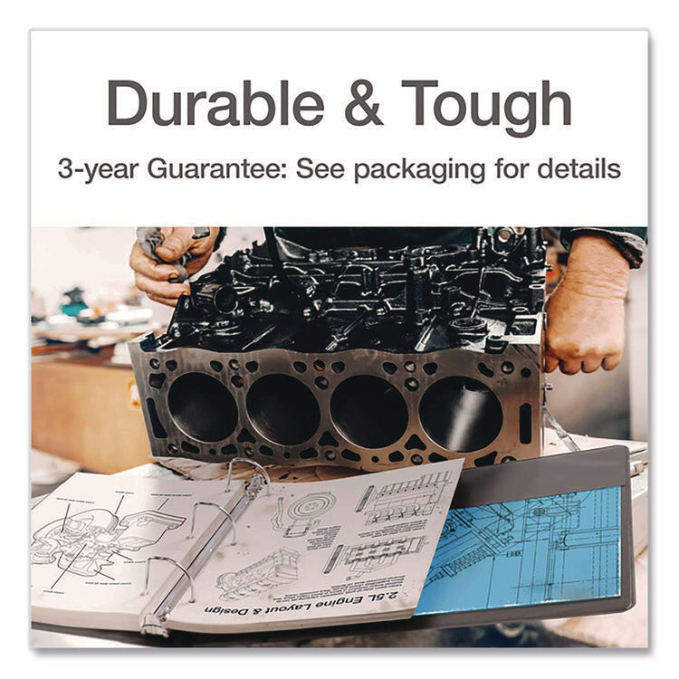 XtraLife ClearVue Non-Stick Slant-D Ring Binder, 3 Rings, 4" Capacity, 11 x 8.5, Black