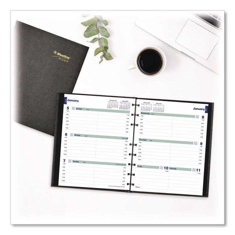 Plan and Link Weekly Appointment Planner, 11" x 9.06", Black Cover, 12-Month (Jan to Dec): 2025