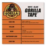 Gorilla Tape, 3" Core, 1.88" x 30 yds, White